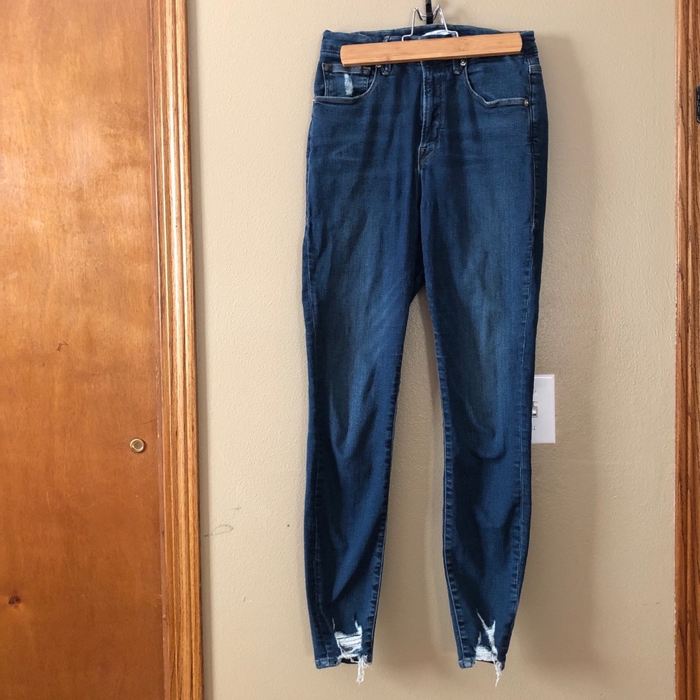 Good American Good Waist skinny jeans.